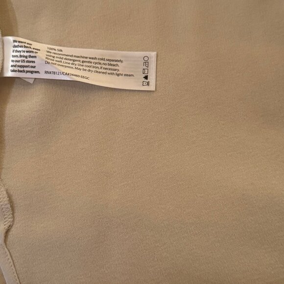 Eileen Fisher Silk Georgette Crepe Bateau Neck Sleeveless Tunic, Bone, SZ M, NWT - Picture 13 of 16